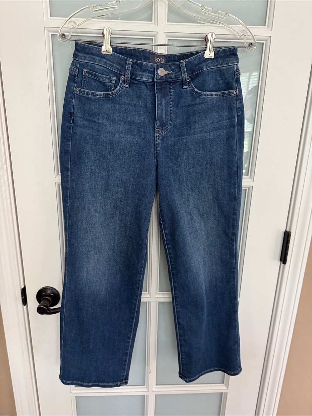 NYDJ Cool Embrace Cropped Straight-Leg Capri in Dark Blue